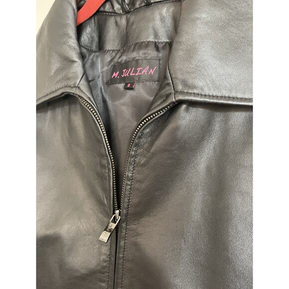 NEW WILSONS LEATHER M. JULIAN THINSULATE LEATHER SCUBA JACKET $375‎ Black Size S - Picture 2 of 7